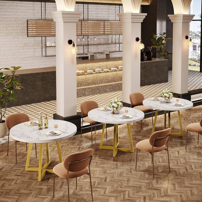 Square Dining Table Set, Industrial Dinner Table with Metal Base for Bar, Coffee Shop, Resturant