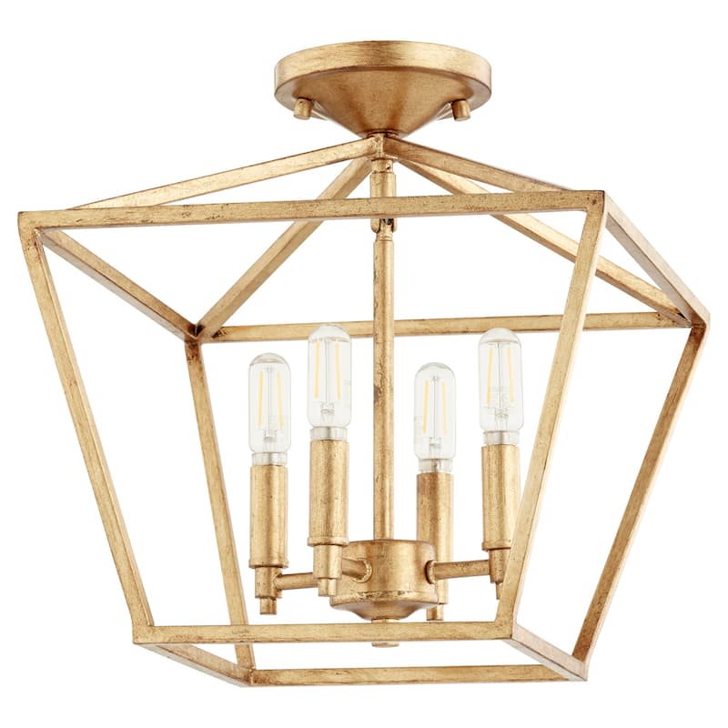Quorum International Gabriel 4 Light 13" Wide Semi-Flush Ceiling - Gold Leaf
