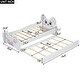 preview thumbnail 12 of 14, Cartoon Twin Size Platform Bed with Trundle & Cute Headboard, Wooden Bed Frame, No Box Spring Required/Easy Assembly