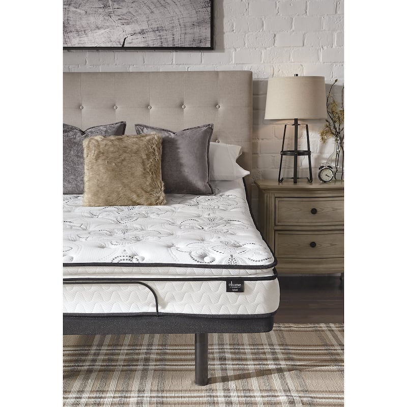 Signature Design by Ashley Chime 12 Inch Memory Foam Black/White 2-Piece Mattress Package