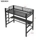 preview thumbnail 59 of 64, Twin/Full Size Gaming Loft Bed with Bulit-in Desk and LED Lights, Metal Loft Bedframe with Ladder and Guardrails for Kids