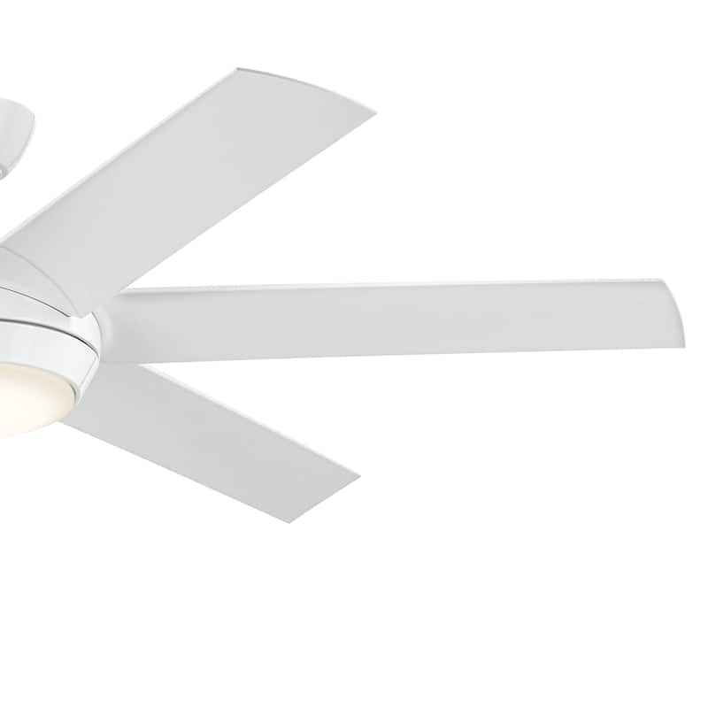 Kichler Lighting 60 Inch Mint Ceiling Fan with Glass Diffuser in White with White Blades