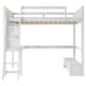 preview thumbnail 31 of 30, Full Size Loft Bed with Built-in L-Shaped Desk, LED Shelf Lighting, USB Charging Ports & Storage Bench, Drawers and Shelves