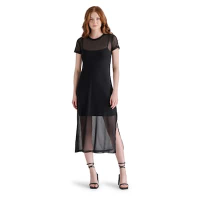 Steve Madden Mesh Crewneck T-Shirt Dress