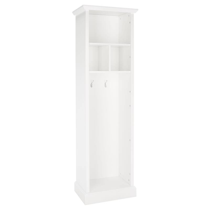 SAFAVIEH Marcelle 4 Shelf 2 Hook Top Storage Hall Tree - 20" W x 16" D x 68" H - 20Wx16Dx68H
