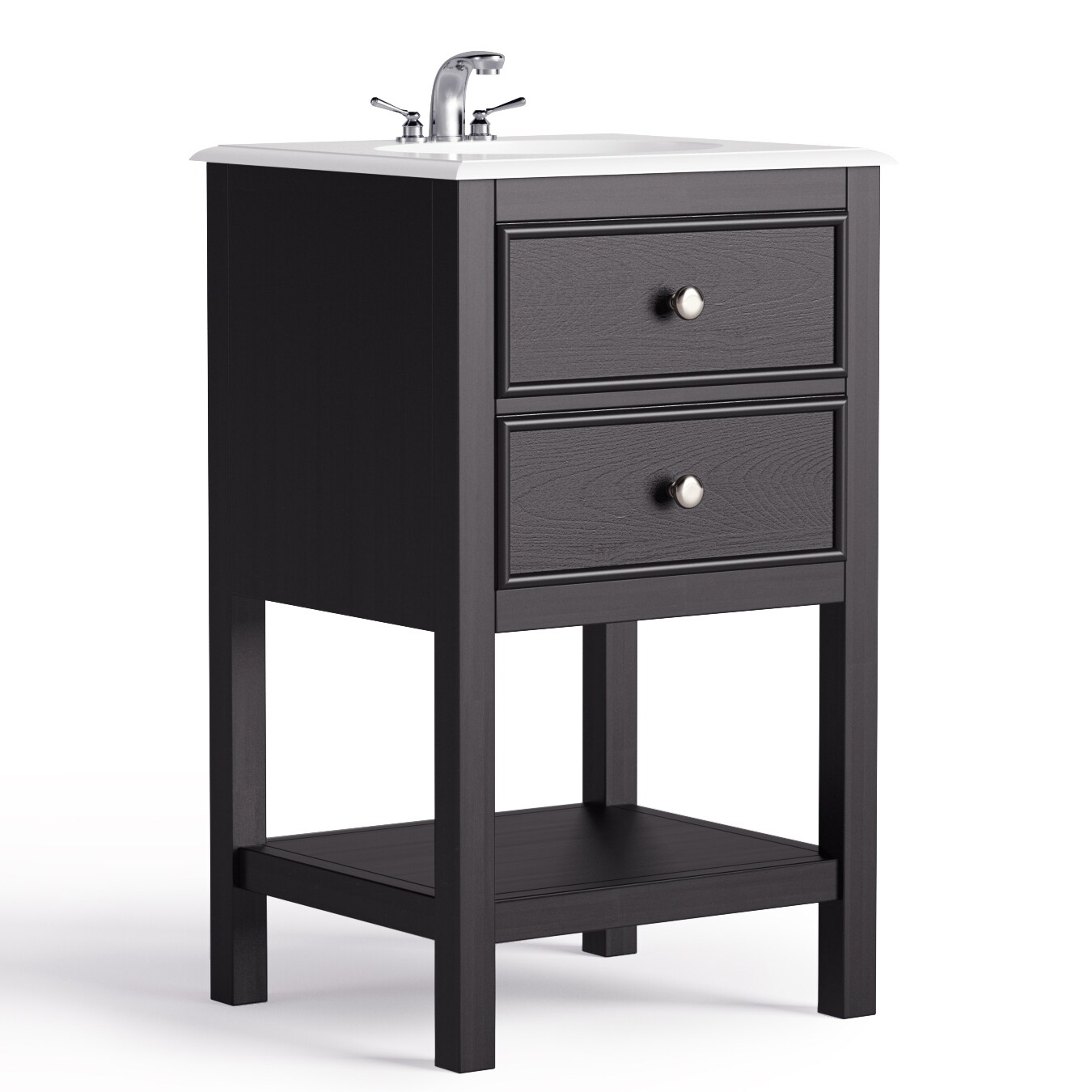 Wyndenhall Fairfield 20 Inch Contemporary Bath Vanity With Bombay White Engineered Quartz Marble Top On Sale Overstock 8777931 Midnight Black