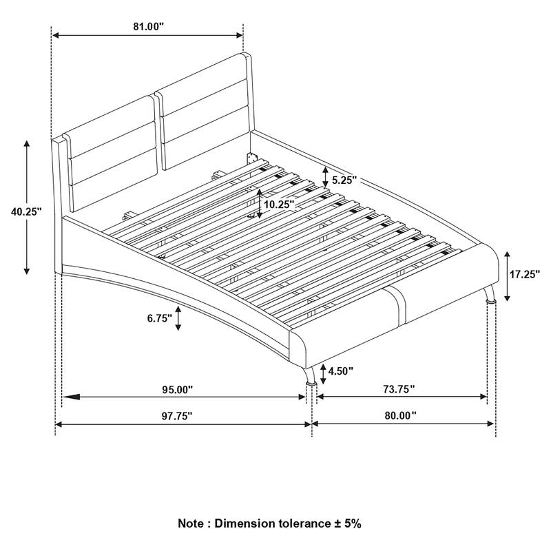 Jeremaine Contemporary Upholstered Sleigh Bed Black