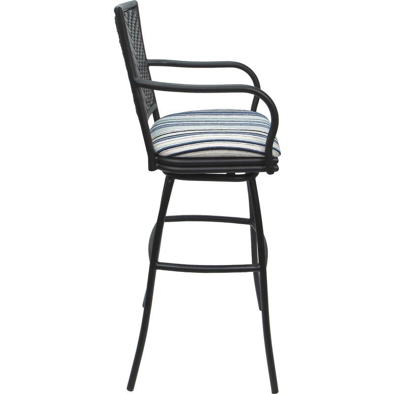 Set of 3 Outdoor Indoor Bar Stool Counter, Extra Tall - Erin with Arms