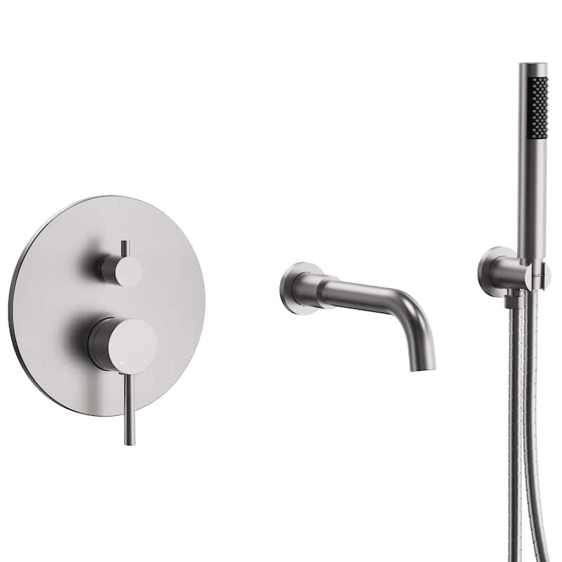 Wall-Mount Tub and Handheld Shower Faucet Set