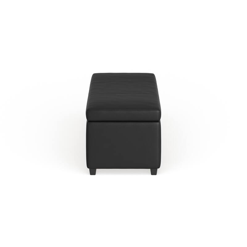 Copper Grove Apalachicola Black Bonded Leather Storage Bench Ottoman