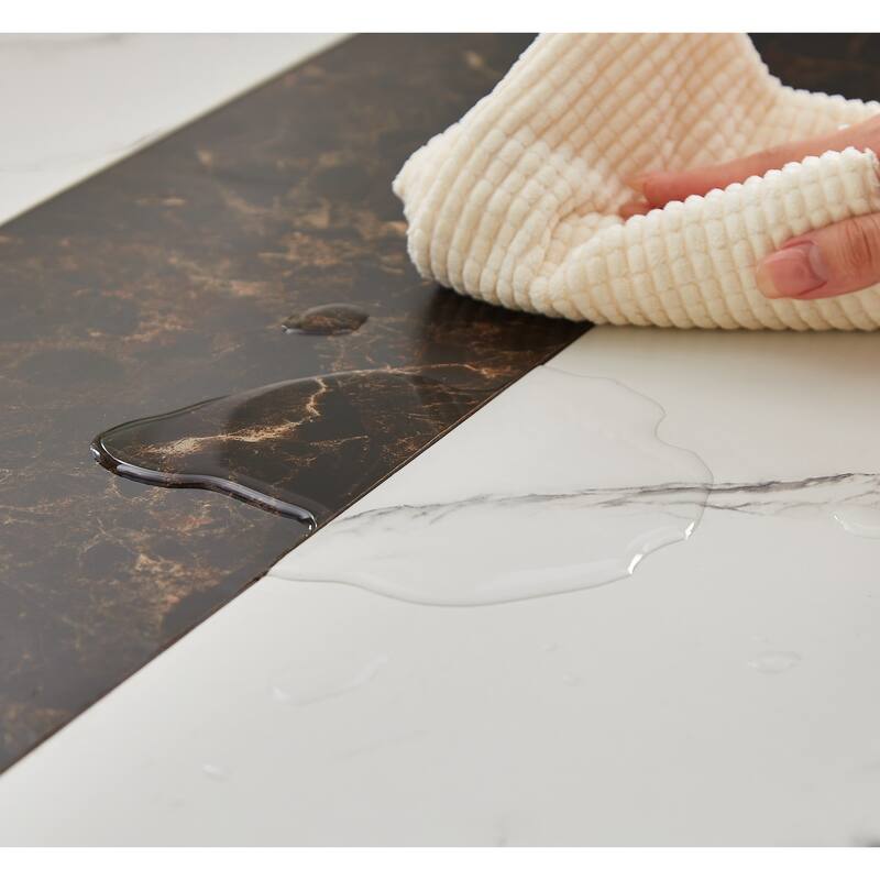 70.9"Rectangular Large Dining Table, Marble Grain Waterproof Large Desk for 6 People， NO CHAIRS