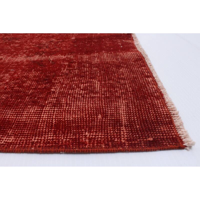 ECARPETGALLERY Hand-knotted Color Transition Dark Red Wool Rug - 5'11 x 10'1