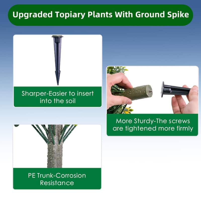 43.3 Inch Artificial Cedar Tree with Spike for Home Decor