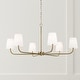 preview thumbnail 4 of 6, Brody 6-light Hanging Chandelier w/ White Fabric Stay-Straight Shade
