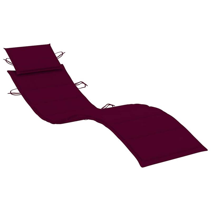 vidaXL Patio Sun Lounger with Cushion Solid Acacia Wood - 72.4" x 21.7" x 25.2"