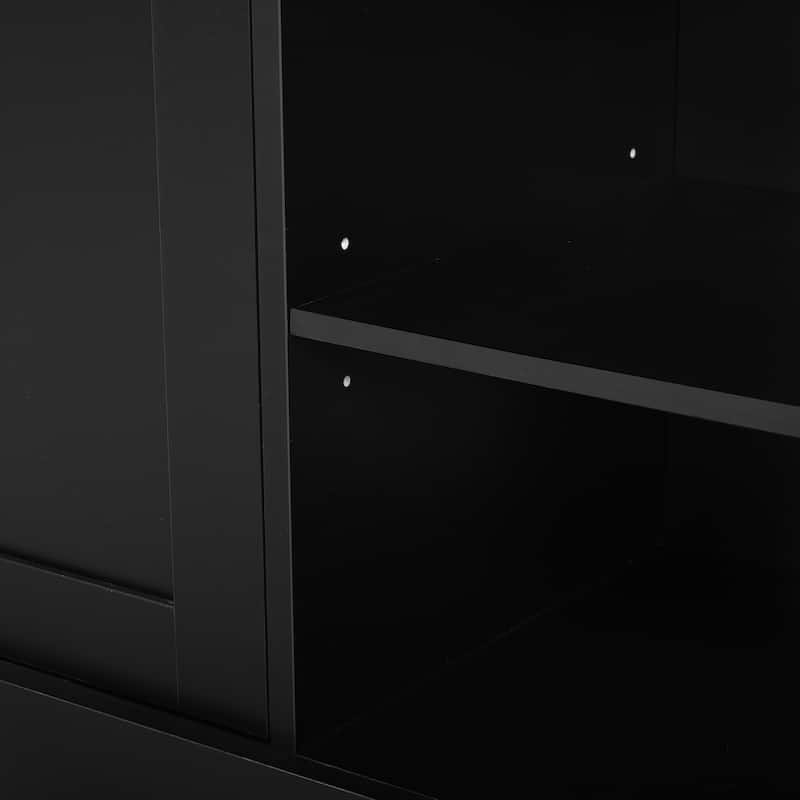 Modern 73.8" Wall Unit Entertainment Center with Bookshelves for TVs up to 70", TV Stand Media Console with Adjustable Shelves