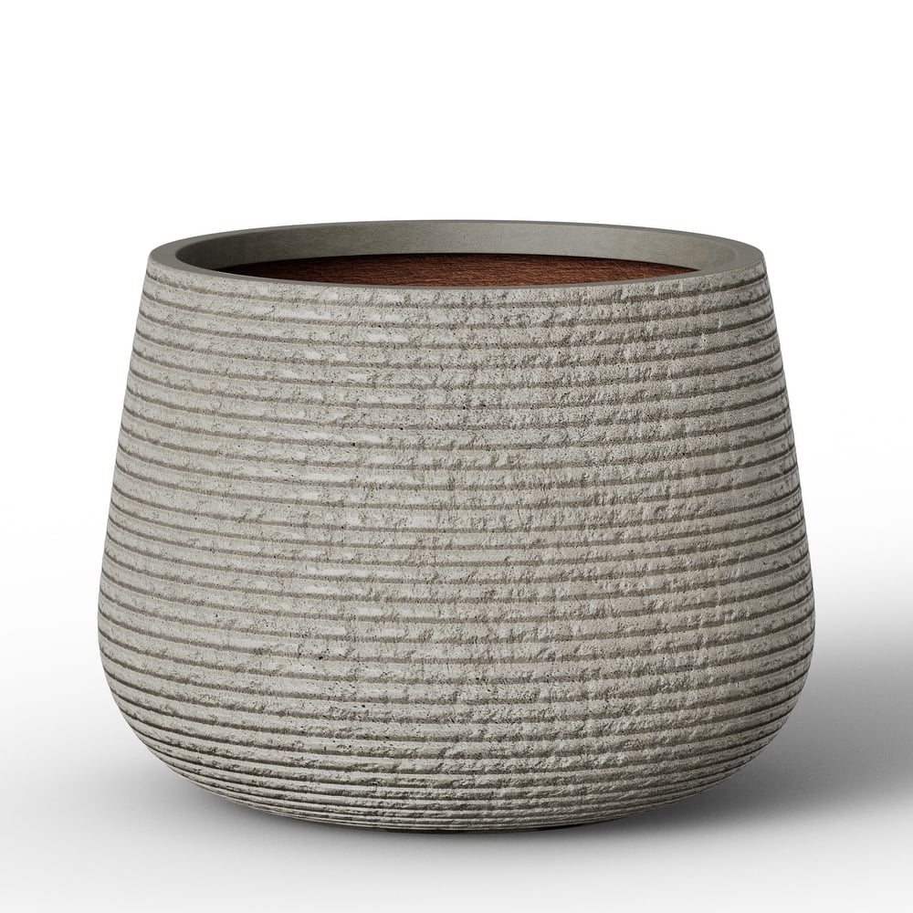 Upgraded Interior Concrete Round Planter with Draiange Holes