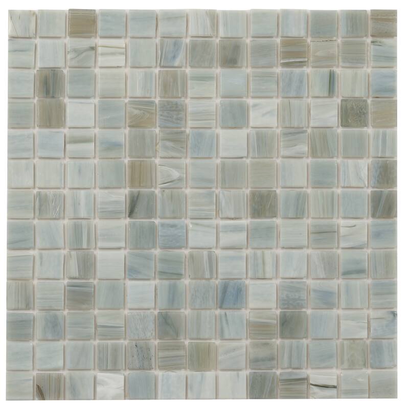Apollo tile 12" x 12" Celestial Glossy Pearl Blue Glass Tile (20 sq ft/case) - 20 Pack