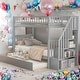 preview thumbnail 2 of 23, Twin Over Twin Bunk Bed With Trundle And 4 Shelves for Bedroom