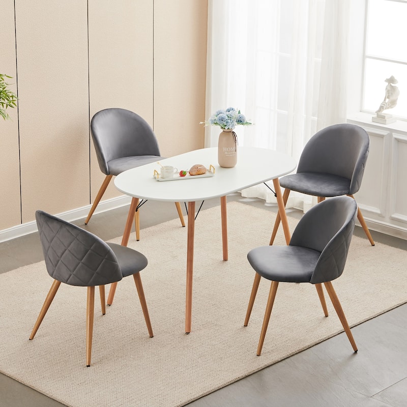 HomyLin Modern Upholstered Fabric Dining Chair Mid Back Armless