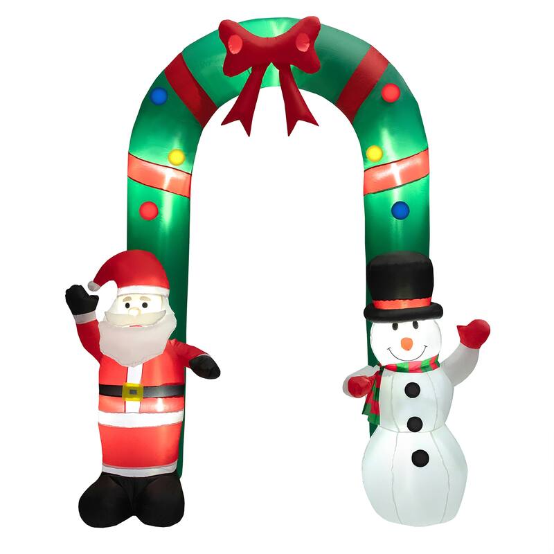 Gymax 8FT Tall Inflatable Archway Christmas Welcoming Decor w/ Bright - See Details