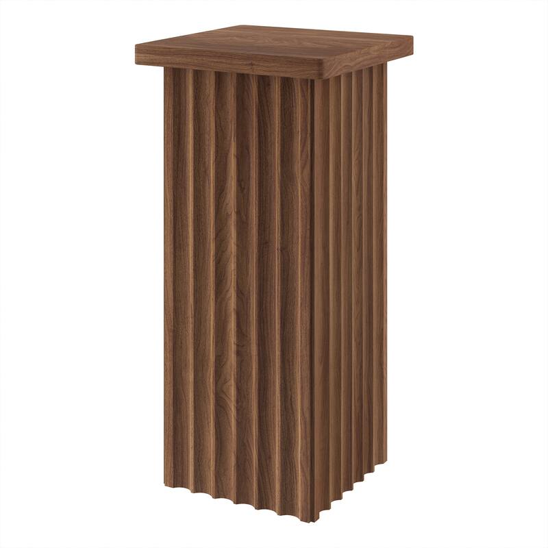 Bourne 10.75" Wide Square Fluted Side Table - 10.75" Wide