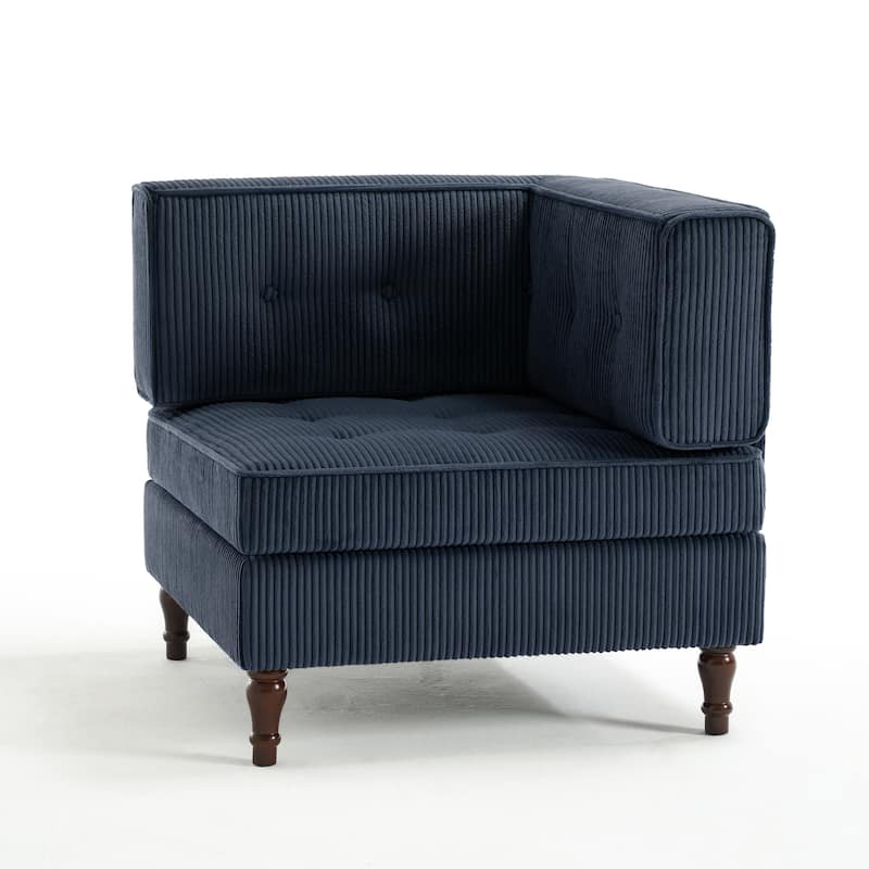 32.57" W Upholstered Corduroy Corner Accent Chair