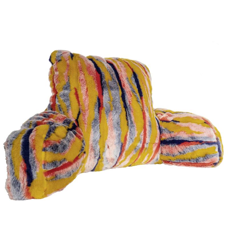 Multi Jacquard FauxFur BedRest, 20" x 18" x 17"