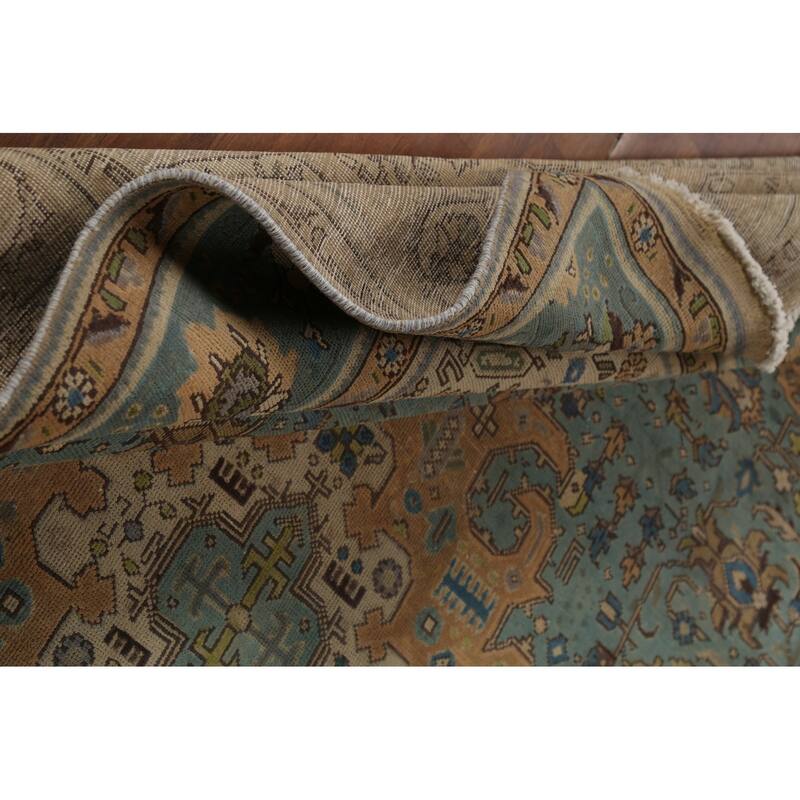 Geometric Tabriz Persian Vintage Area Rug Handmade Bedroom Wool Carpet - 8'0"x 11'0"
