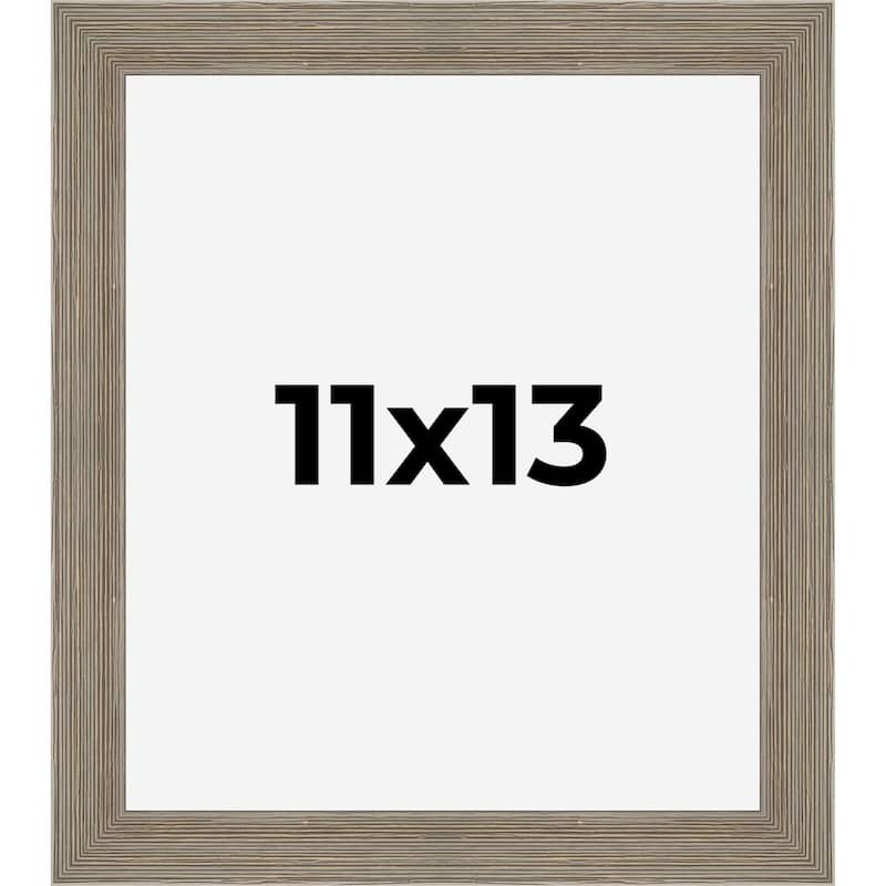 11x13 Grey Rustic Wide Barnwood Picture Frame - UV Acrylic, Foam Board Backing, Hanging Hardware