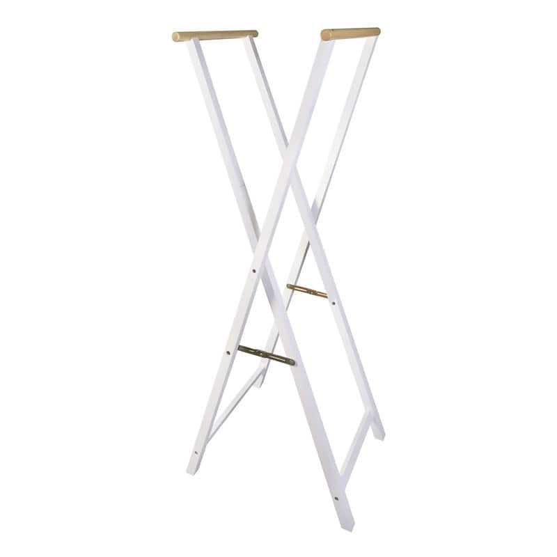 100% Solid Wood Folding Clothing Garment Rack with Two Hanging Rods - 20.5"W x 23"D x 60"H