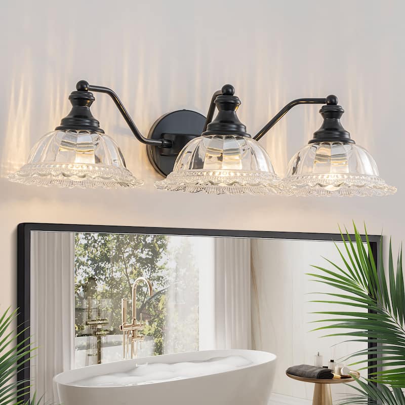 Modern Vanity Light with Crystal Glass Shade