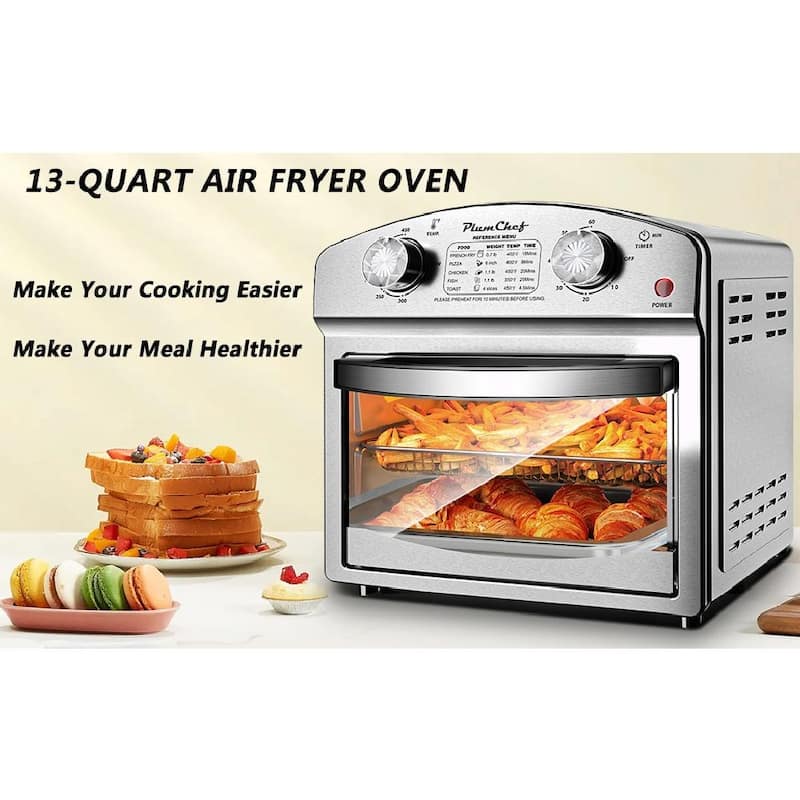 12.5 Quart 7-in-1 Convection Toaster Oven, 1500W, Stainless Steel, with 5 Pre-Set Menus