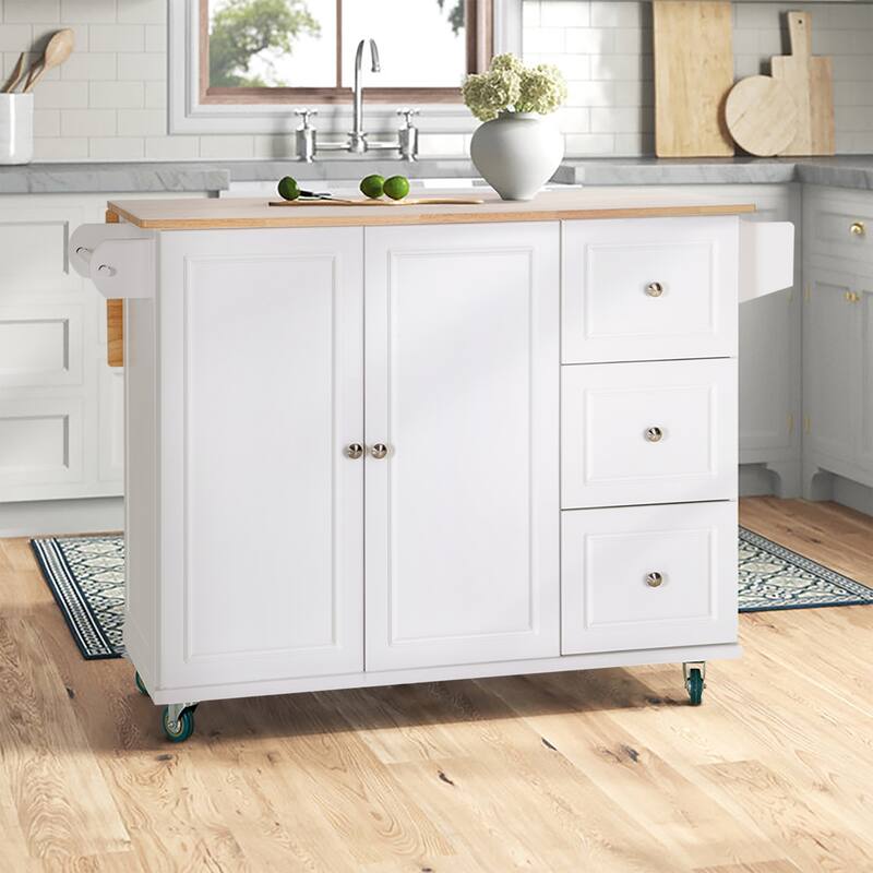 MAISON ARTS Rolling Kitchen Island Cart on Wheels