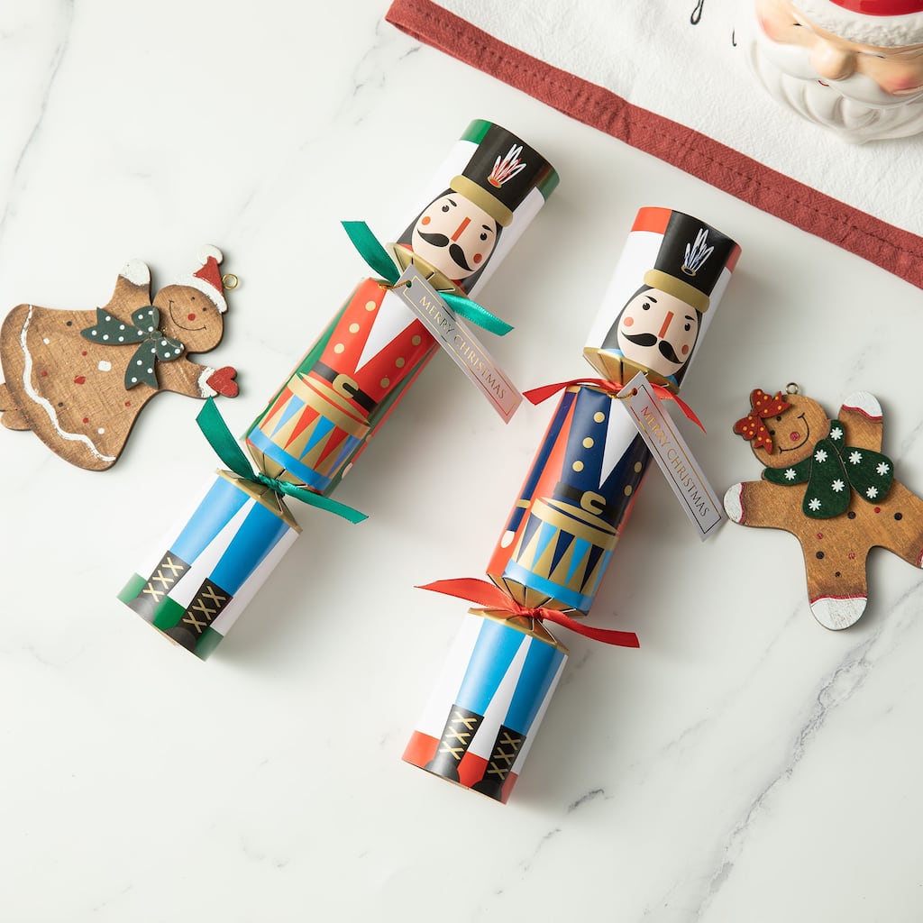 Glitzhome 8 Pack Christmas Nutcracker Party Crackers Favor Supplies with Gift Contents for Kids