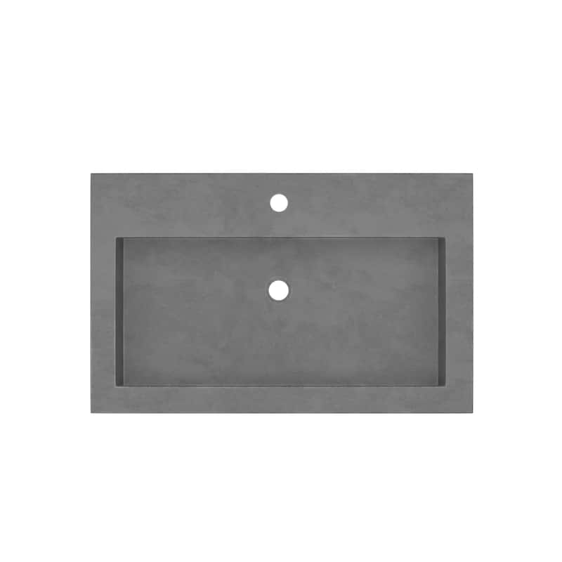 30" NativeStone Trough Drop-in Rectangular Bathroom Sink