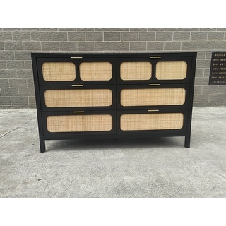 6 Drawer Dresser, Rattan Dresser for Bedroom - Bed Bath & Beyond - 43125319