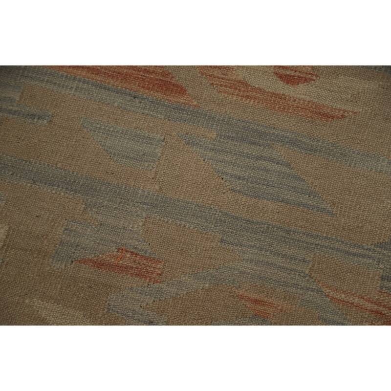 Hand Woven Oriental 100% Wool Carpet Southwestern Modern Oranges & Rust Kilim Area Rug - 7' 10'' X 4' 9''