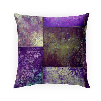 ECLECTIC BOHEMIAN PATCHWORK PURPLE Indoor|Outdoor Pillow By Kavka Designs