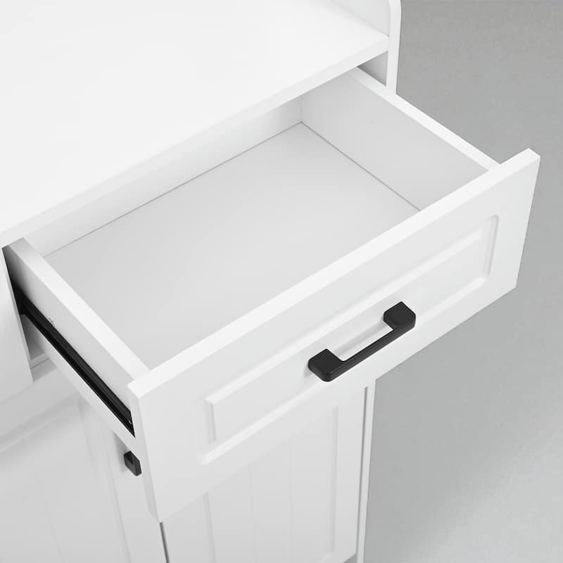 51.2" Hallway Shoe Cabinet with Coat Rack, 4 Doors, 3 Drawers, 8 Shelves & Metal Hooks