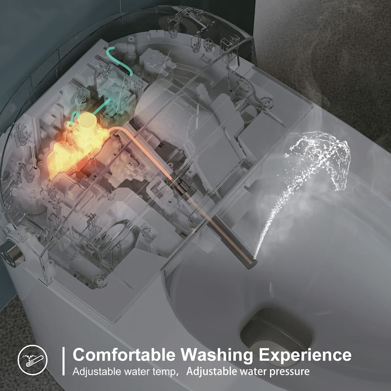 HOROW T16 Tankless Elongated Smart Bidet Toilet with Heated Seat, Warm Water Washing and Remote Control - 12" Rough in