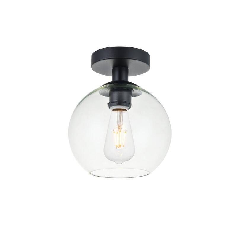 1-Light Flush Mount with 8 inch Clear Glass