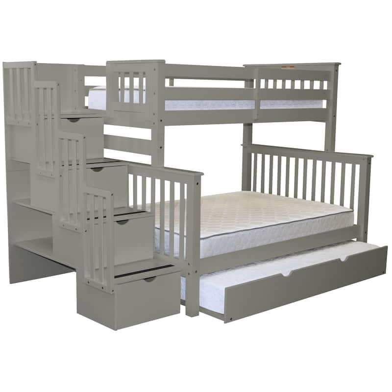 Taylor & Olive Trillium Twin over Full Stairway Bunk Bed, Twin Trundle