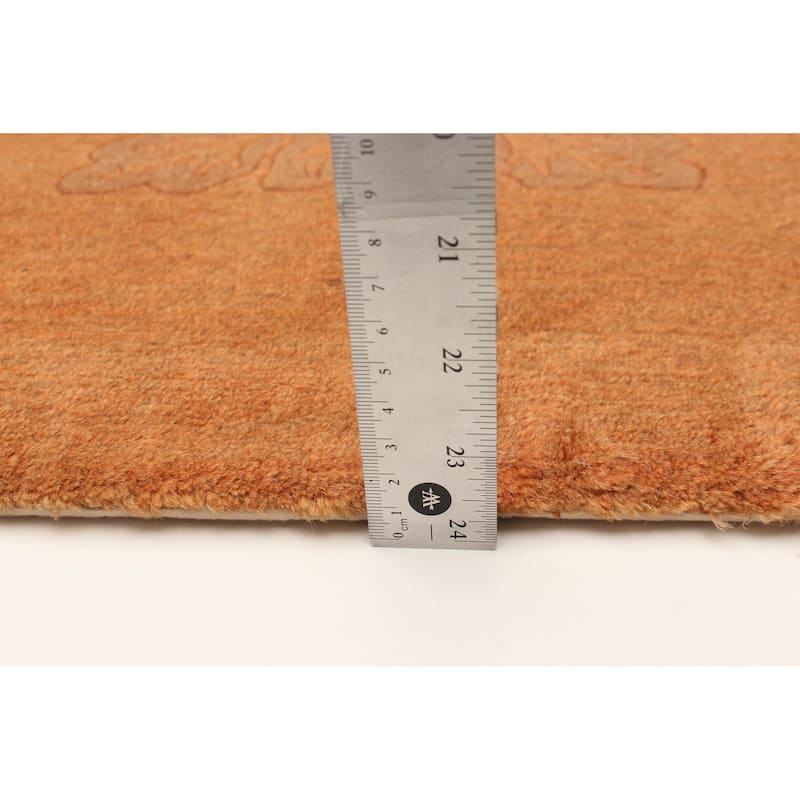 ECARPETGALLERY Hand-knotted Opulence Copper Wool Rug - 2'1 x 11'3