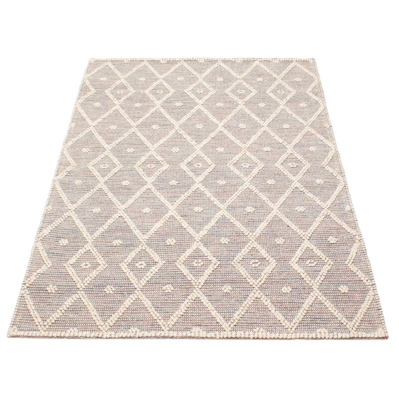 ECARPETGALLERY Braid weave Sienna Grey Wool Rug - 4'11 x 7'9