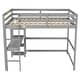 preview thumbnail 33 of 91, Modern Solid Wood Frame Loft Bed with Desk and Shelves