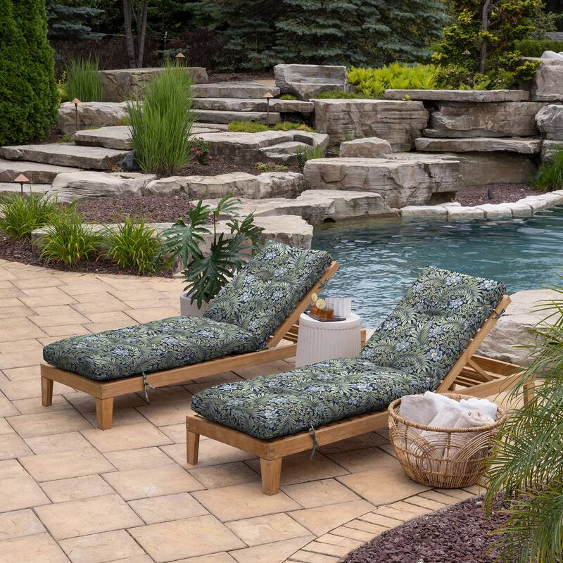 ARDEN Outdoor Plush Modern Tufted Chaise Cushion, 76 x 22