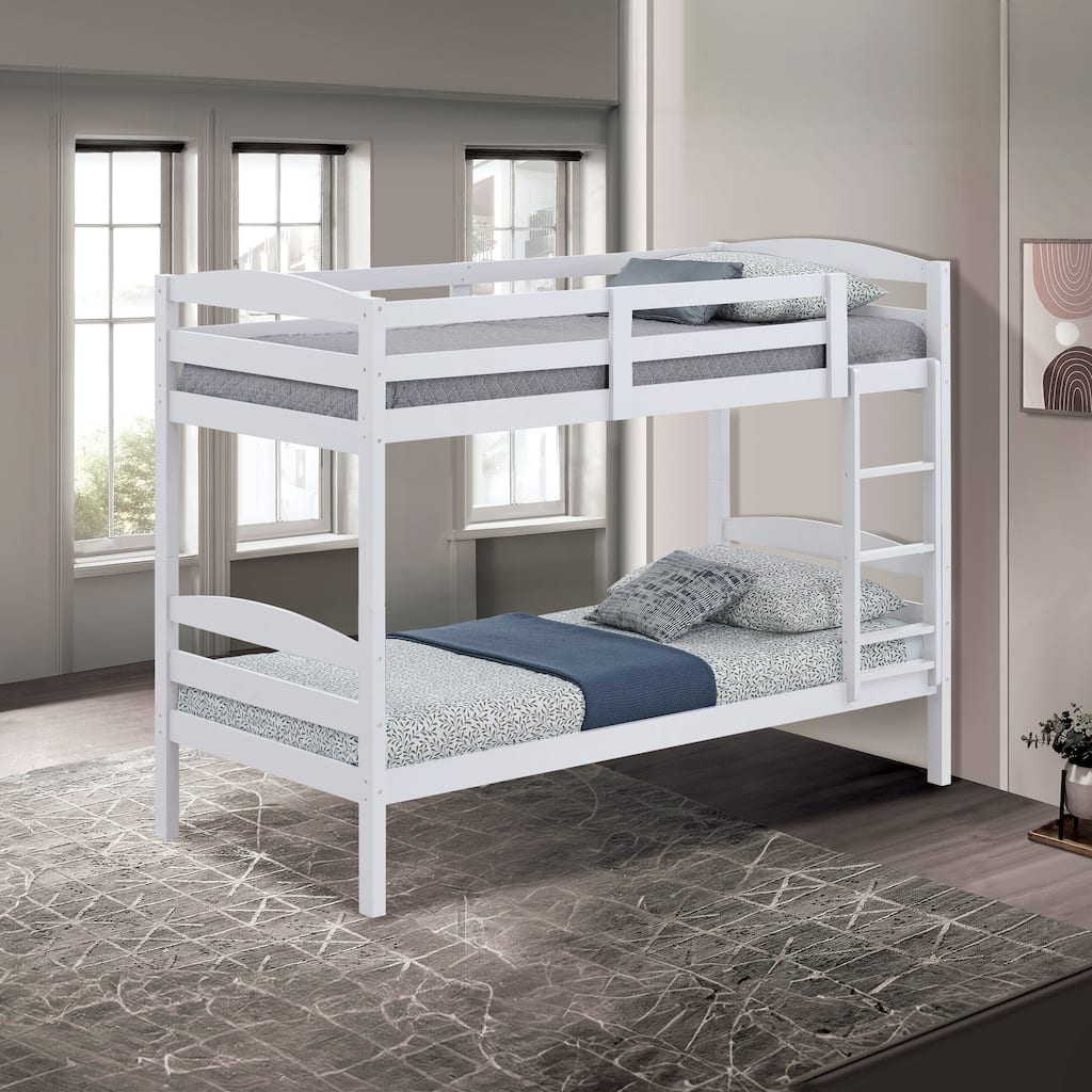 Furniture of America Plains Twin/Twin Detachable Solid Wood Bunk Bed