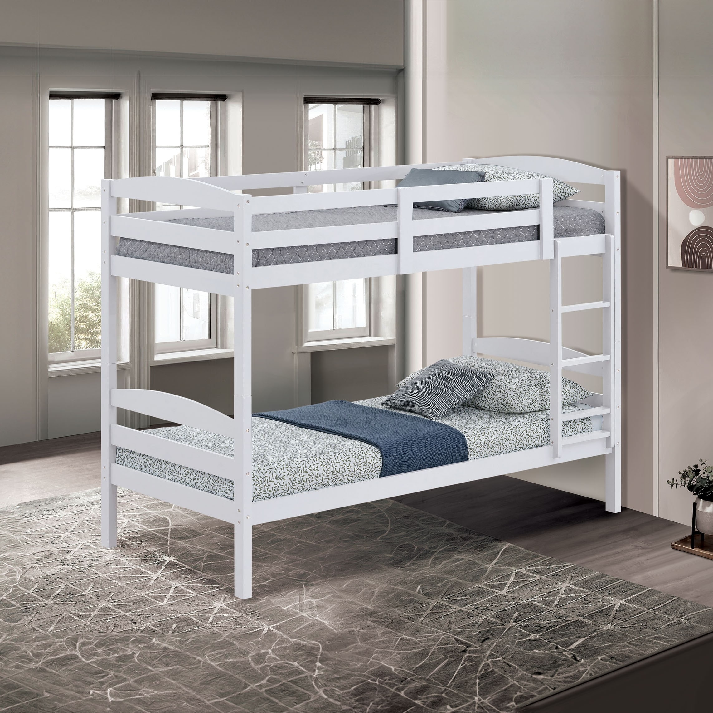 Furniture of America Plains Twin/Twin Detachable Solid Wood Bunk Bed
