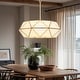 preview thumbnail 1 of 10, Modern 5-Light Gold Drum Chandelier Transitional Light for Dining Room Entryway - 23.6" Dia. x 8.3" H